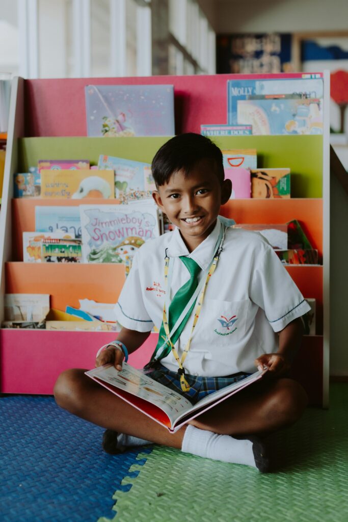 A Student Reading a Book